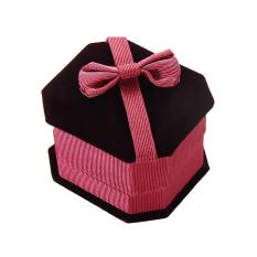 Berkelompok Oktagonal Bermutu Tinggi Kotak Cincin Kotak Hadiah Perhiasan Kotak Kemasan (Berwarna Merah Muda)