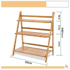 Bunga Rak Besi Kayu Solid Multilayer Bunga Lipat Rak Balkon Bunga Rak-Intl