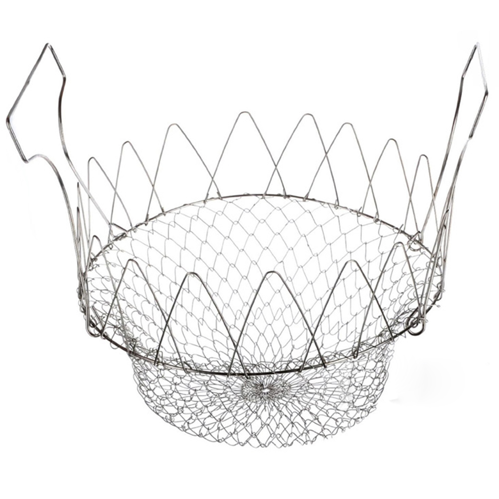 Foldable Kitchen Steam Rinse Strain Strainer Net Fry Chef Basket Cooking Tool - intl Foldable Kitchen Steam Rinse Strain Strainer Net Fry Chef Basket Cooking Tool - intl