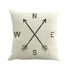 Foorvof Square Simple Casual Style Stick Gambar Pola Linen Cover Bantal, Bantal Batin Tidak Termasuk-Intl