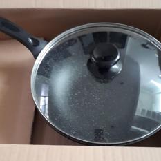 FOX- WOK PANCI KUALI ANTI LENGKET 30CM KUALITAS EXPORT/ REAL PICTURE/ MARBLE COATING/ PANCI TEFLON ANTI LENGKET/ KUALI ANTI LENGKET/ PANCI SET TUTUP KACA TEBAL KOKOH AWET SUPER PANAS/ PANCI TEFLON MURAH