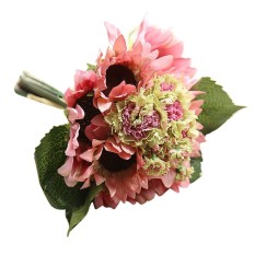 Foxloom Buatan Fake Bunga Bunga Matahari Bouquet Floral Pernikahan Bouquet Home Decor-Intl