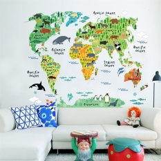 FRD 3D Map Wall Sticker Decal Wallpaper Pvc Mural Art Housedecoration Home Picture Wall Paper For Adult Kids 60X90