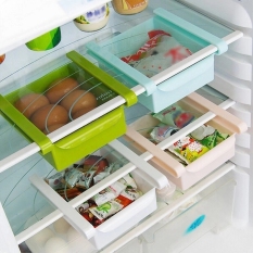 Freezer Ruang Saver Sliding Organizer Rack Set dari 4 Pieces (Warna Acak)