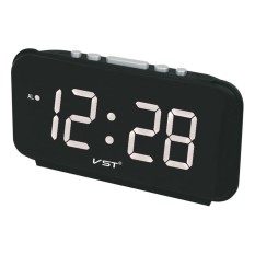FS Besar Penjualan Besar Angka Digital Jam Alarm EU Steker AC Daya Elektronik Jam Meja dengan Tampilan LED Besar Warna: putih