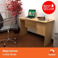 FUNIKA 12120 BE - Meja Kantor dengan Laci - Coklat Muda