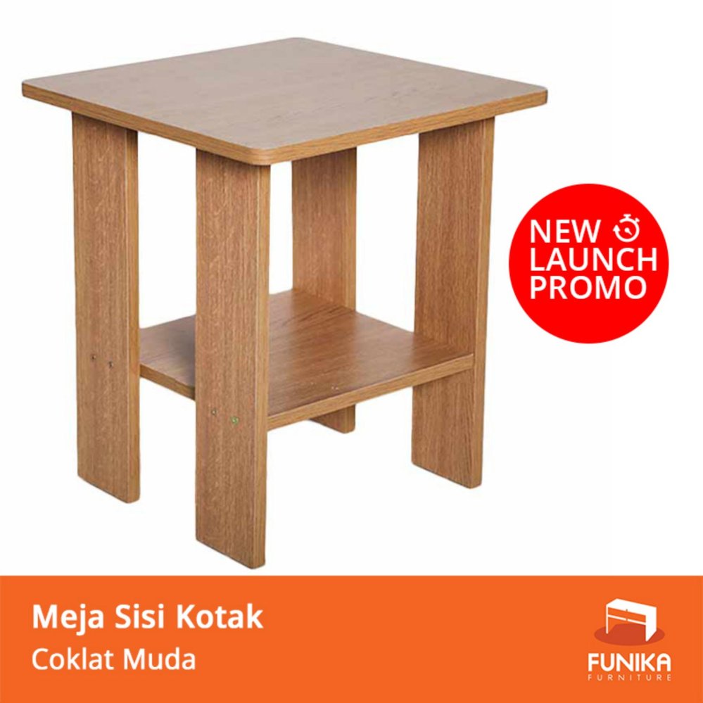FUNIKA 99904R1 OAK - Meja Sisi Kotak - Coklat Muda - Khusus JABODETABEK FUNIKA 99904R1 OAK - Meja Sisi Kotak - Coklat Muda - Khusus JABODETABEK