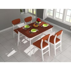 Funkids Meja Makan Modern Minimalis & 4 Kursi Makan Dixi