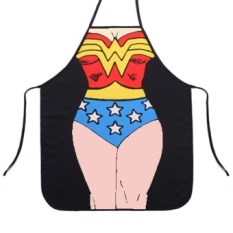 Memasak Lucu Kitchen Apron Sexy Dinner Party Apron Wonder Woman-Intl