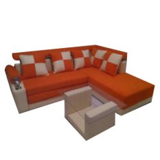 Furniture Unik L Elbow Sofa Bed Set - Orange