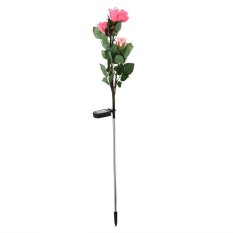 Fuskm LED Tenaga Surya Mawar Bunga Buatan Simulasi Bunga, 34X6.3 Dalam, (Merah Muda) dengan Kasus-Internasional