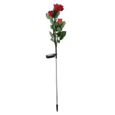 Fuskm LED Tenaga Surya Mawar Bunga Buatan Simulasi Bunga, 34X6.3 Dalam, (Merah) dengan Kasus-Internasional
