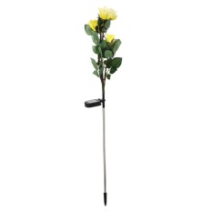 Fuskm LED Tenaga Surya Mawar Bunga Buatan Simulasi Bunga, 34X6.3 Dalam, (Kuning) dengan Kasus-Internasional