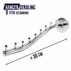 Gantungan Baju Stainless Gelombang Tempel Tembok - 9 Titik