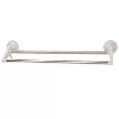 Gantungan Hanger Rak Handuk Towel Baju Tempel Besi Stainless Tanpa Paku Putih