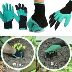 Kebun Sarung Tangan For Menggali Tanam Karet Polyester Pembangun Taman Bekerja ABS Plastik Cakar Bekerja Pelindung Sarung Tangan Keselamatan- INTL