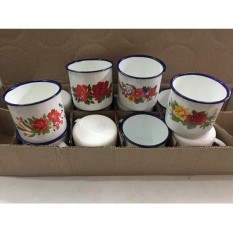 gelas mug cangkir enamel seng kaleng jadul vintage mug kopi LUXURY ETNIK