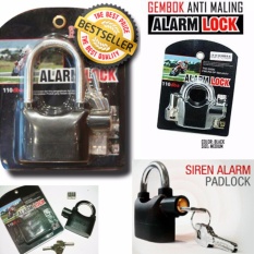 Gembok Alarm Kunci Pengaman Pagar / Motor / Pintu Free Batre