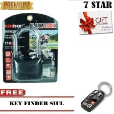 Gembok Kinbar LR-44 7STAR Anti Maling Gembok Alarm RING PANJANG ORIGINAL 100% Suara Mantap + Gratis Key Finder/Gantungan Kunci Siul - 1 Pcs