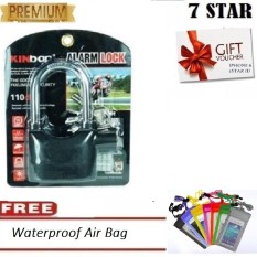 Gembok Kinbar Anti Maling Gembok Alarm RING PANJANG ORIGINAL 100% Suara Mantap + Gratis Waterproof Hp Random - 1 Pcs