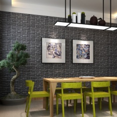 Gethome Modern 3D Brick Grain Wallpaper Kamar Tidur Living Room Terapi Seft Adhesive Wall Sticker Latar Belakang TV Decor (Ukuran: 30 Cm X 60 Cm)-Intl