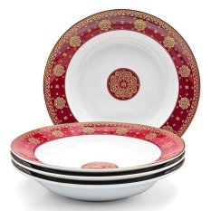Ghea by Zen Songket Palembang Soup Plate Set - Merah - 4 Buah