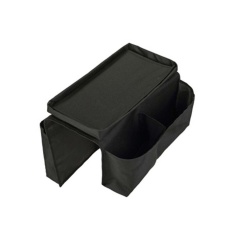 Gift 6-Pocket Sofa Armrest Organizer Remote Control Tray Holder Bag For Home Storage Black