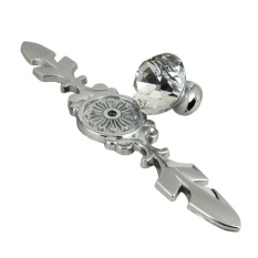 Hadiah Kaca Kristal Paduan Seng Laci Lemari Lemari Single Hole Pull Handle Knob Emas-Intl