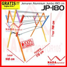 Glory Home Jemuran Baju Jumbo Aluminium 180 cm Hanger (9 Palang) - Gratis Pengiriman JABODETABEK