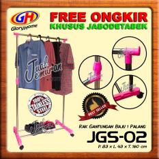 Glory Home Jemuran Baju / Rak Gantungan 1 Palang + Roda