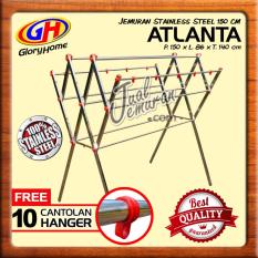 Glory Home Jemuran Baju Stainless 150 Cm + GRATIS Cantolan Hanger