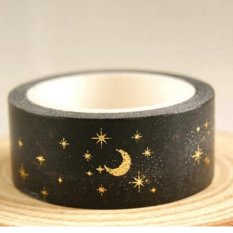 Pencetakan Foil Emas untuk Natal Set Japanese Kertas Washi Tape 15mm X 5 M O 002 Emas-Intl
