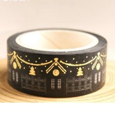 Pencetakan Foil Emas untuk Natal Set Japanese Kertas Washi Tape 15mm X 5 M O 004 Emas-Intl