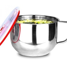 GPL/SimLife Stainless Steel Ramen Instan Sup Mie Salad Pasta Bowl dan Makanan Wadah Penyimpanan dengan Tutup dan Pegangan /kapal dari AMERIKA SERIKAT-Intl