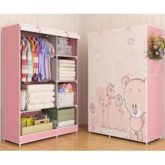 GY02D BEAR Multifunction Wardrobe / Lemari Pakaian Dengan Cover A417