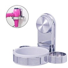 Rambut Dryer Penahan Ultra-Adhering Pengisap Cangkir Organizer Dinding Mounted Rambut Blow Dryer Penahan Penyangga dengan Koleksi Kabel untuk kamar Mandi Kamar Tidur-Pemasangan Yang Mudah-Tidak Perlu Pengeboran-Internasional