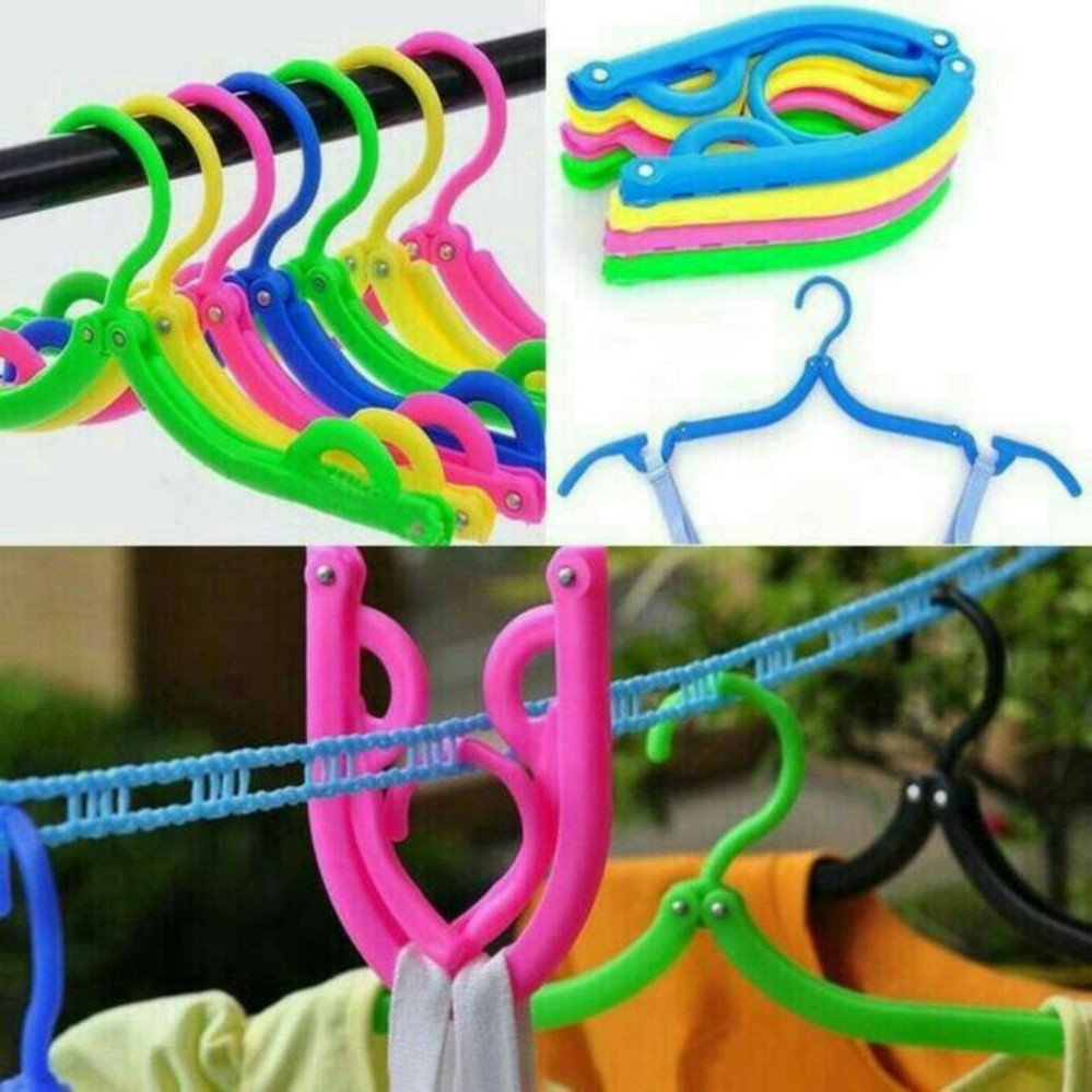 Hanger Jemuran Pakaian Multifungsi 1 set 5pcs / Gantungan Lipat Baju Travel