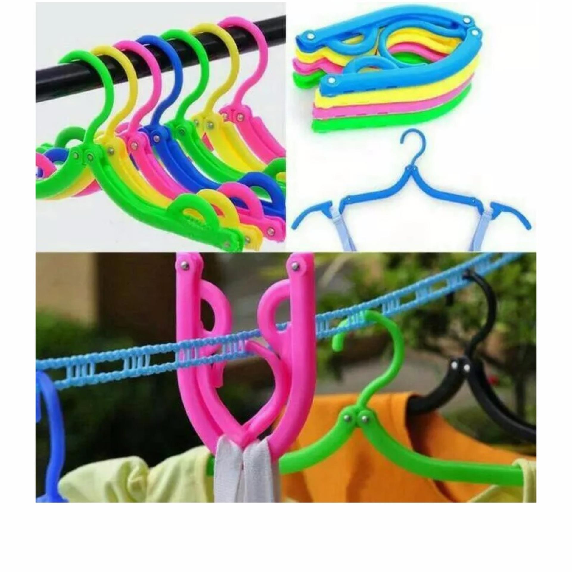 Hanger Lipat Baju Travel Gantungan Jemuran Pakaian Multifungsi Laundry Kebersihan Underwear Jemur Celana Munafie