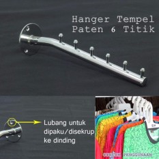 HANGER SULING GROSIR GANTUNGAN KAOS BAJU PAKAIAN DISPLAY TOKO MURAH 6 Titik Lurus
