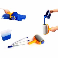 Hanyu Multi-fungsi Pegangan Cat Roller Set Lukisan Sikat Titik N Cat Rumah Tangga Dekoratif Alat (putih + Orange)