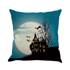 Happy Halloween Bantal Kasus Linen Bantal Sofa Dekorasi Rumah B-Intl