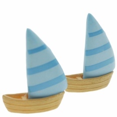 Happy Kehidupan Mini Berlayar Perahu Buatan Kapal Dollhouse Fairy Garden Terrariumlandscape Decoration Sea Ocean Style Sloop Kerajinan Laut Besar Biru -Intl