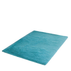 Hequ Karpet Berbulu Flocky Footcloth Rumah Karpet Kamar (Biru)