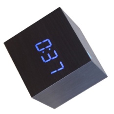 Kayu Berkualitas Tinggi Digital LED Meja Jam Alarm (Biru)-Intl