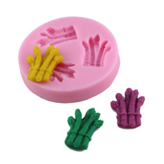 HL 1 Pcs 3-Hole Sayuran Rebung Pemodelan Kue Decorationfondant Coklat Puding Silicone Cetakan Dapur Alat-Intl