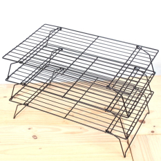 HL 3 Lapisan Non-stick Rak Pendingin Kue Biskuit Drying Rack Breadbuckle Bersih Baking Fondant Gum Paste Tart Stainless Steel Mat-Intl