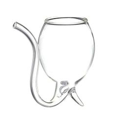 HL Telimei Creative 300 Ml Vampire Wine Whiskey Gelas Mugwith Tabung Minum Jerami, Bening-Internasional