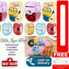 HOKI COD - Keranjang Baju Kotor Lipat Motif Karakter Laundry Basket - Multi Colour Kualitas Premium + Gratis Cetak Alis Cantik - Premium