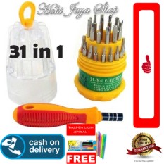 HOKI COD - Obeng Set Multifungsi 31 in 1 JK-6038 - Precision Screwdriver Professional Repair Tool Kit + Gratis Pulpen Lilin Unik Serba Guna Hitam Pekat - 1 Pcs
