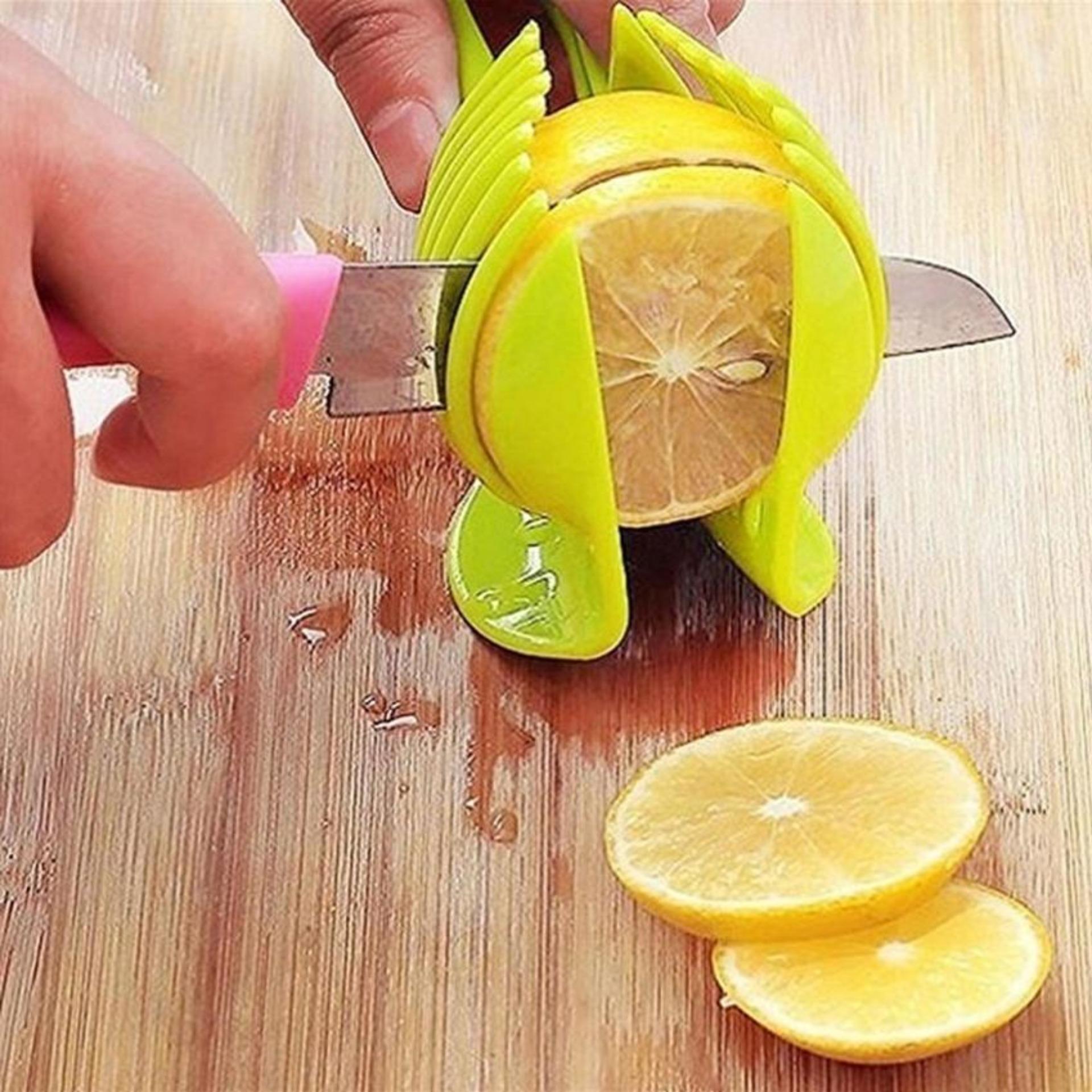 Rumah Dapur Sayuran Tomat Klip Slicer Holder Lemon Slicer Alat Pemotong Buah Alat-Internasional